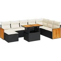 vidaXL Garten-Lounge-Set 9-tlg. schwarz