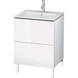 Duravit L-Cube Waschtischunterbau stehend, 2 Auszüge, 620x704x481mm, LC662508383, Farbe: Taupe Supermatt Dekor
