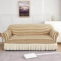 Sofahusse 1/2/3/4 Sitzer Sofabezug Sesselbezug elastische Sofahusse, Coonoor, Waschbarer, kratzfester rutschfest Sofa Cover beige