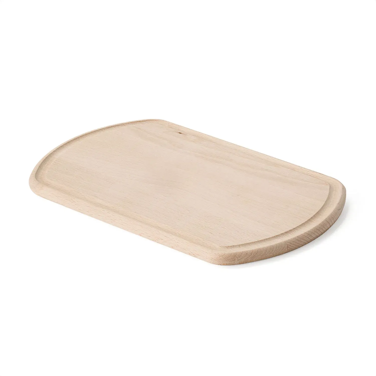 Metrie Minna-2125 Küchenbrett, Buche, Oval, mit Saftrille und Henkel | 250×165 mm
