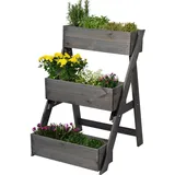 Dobar Dreistufige Pflanztreppe grau ca. 60x70x90 cm