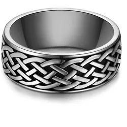 True Rebels Ring aus Edelstahl in Silber/Schwarz Herrenschmuck   Herren