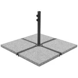 vidaXL Schirm-Gewichtsplatten 4 Stk. Quadratisch Grau Granit 100 kg
