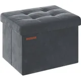 SONGMICS Sitzhocker mit Stauraum, kleine klappbare Sitzbank, 31 x 41 cm Fußbank, Aufbewahrungsbox, bis 130 kg belastbar, für Wohnzimmer Schlafzimmer Schlafsaal, schiefergrau LSF200G01