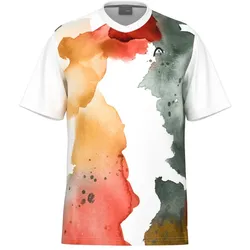 Head Tennis-Tshirt Topspin 2024 (V-Ausschnitt) weiss/orange Jungen