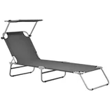 casa.pro Sonnenliege Argozelo 186x55x24 cm Dunkelgrau