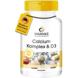 Calcium Komplex mit Vitamin D - 250 Kapseln - Calcium, Magnesium & Vitamin D3 - hochdosiert - Großpackung | Warnke Vitalstoffe - Deutsche Apothekenqualität