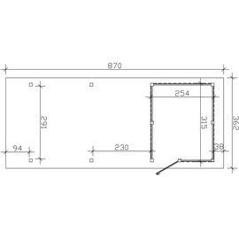 SKANHOLZ Skan Holz Carport Wendland mit Abstellraum 362 x 870 cm EPDM-Dach