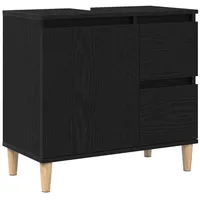 VidaXL Waschbeckenunterschrank Schwarz Eiche 65x33x60 cm Holzwerkstoff