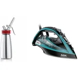 iSi Sahnespender 500ml, Gourmet Whip Plus, 0.5 Liter & Tefal Dampfbügeleisen Ultimate Pure FV9844 | 3200 W | Micro-Calc-Filter