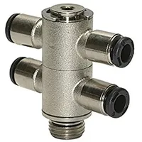 Riegler T-Mehrfachverteiler 4-fach drehbar M5 außen Ø 4 mm