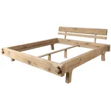 Massivmoebel24 Balkenbett Eiche 200x200 Natur geölt Oak Heart #04