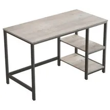 VASAGLE Boxxx Schreibtisch Greige Metall, Holzwerkstoff, rechteckig, eckig, 60x75x120 cm Stauraum, seitenverkehrt montierbar, Arbeitszimmer, Schreibtische, Bürotische