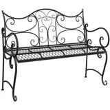 vidaXL Gartenbank 114 x 56,5 x 90 cm Schwarz