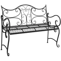 vidaXL Gartenbank 114 x 56,5 x 90 cm Schwarz