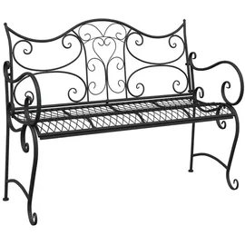vidaXL Gartenbank 114 x 56,5 x 90 cm Schwarz