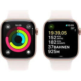 Apple Watch Series 10 GPS + Cellular 42 mm Aluminiumgehäuse roségold Sportarmband blassrosa S/M