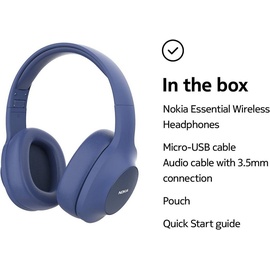 Nokia Essential Wireless Kopfhörer Verkabelt & Kabellos Kopfband Anrufe/Musik Bluetooth Blau