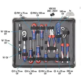 KWB Werkzeugkoffer 51-tlg. Aluminium grau