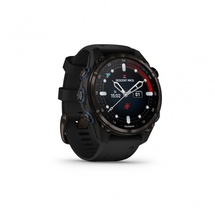 Garmin Descent MK3i 43 mm Graues DLC-Titan mit schwarzem Silikonarmband