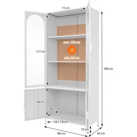 ML-Design Vitrinenschrank 80 x 185 x 40 cm Weiß