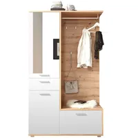 moebel-dich-auf Garderobenschrank Entry 117 x 198 x 38 cm Artisan Eiche Nb. / Weiß