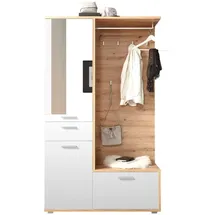 moebel-dich-auf Garderobenschrank Entry 117 x 198 x 38 cm Artisan Eiche Nb. / Weiß