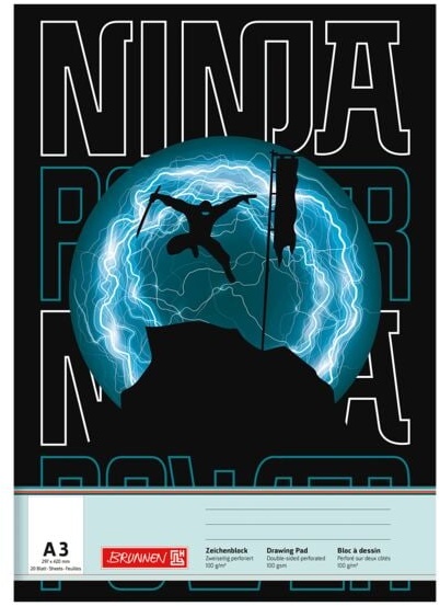 Zeichenblock »Ninja Power« A3 100 g/m2 20 Blatt, Brunnen, 30.7x42.3 cm