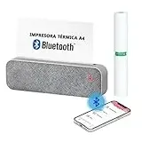 Mobiler Thermodrucker Bluetooth A4 – kleiner tragbarer Reisedrucker mit Thermopapier ohne Tinte und Toner, kompatibel mit Windows, Macs und Android-Handys, iOS – PeriPage Grau