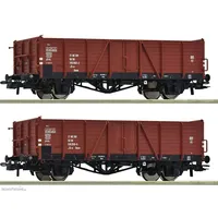 Roco 2-tlg. Set: Offene Güterwagen DR 6600194 H0
