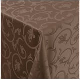 Moderno Tischdecke Tischdecke Stoff Damast Barock Jacquard Ranken Design mit Saum, Oval 160x280 cm braun Oval 160x280 cm