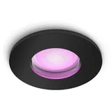 Philips Hue White & Color Ambiance Xamento Einbauspots 1-er Pack, dimmbare Badezimmerlampen für das Hue Lichtsystem mit 16 Mio. Farben, smarte Lichtsteuerung über Sprache und App, schwarz