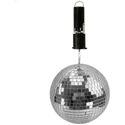 Spiegelkugel Set 20cm, Batteriemotor  Discokugel 10x10mm Spiegel + Motor