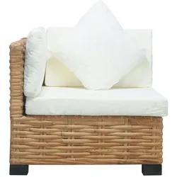 vidaXL Ecksofa mit Auflagen Natur Rattan