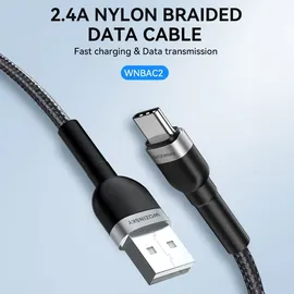 wozinsky USB-A auf USB-C 2 m Schwarz