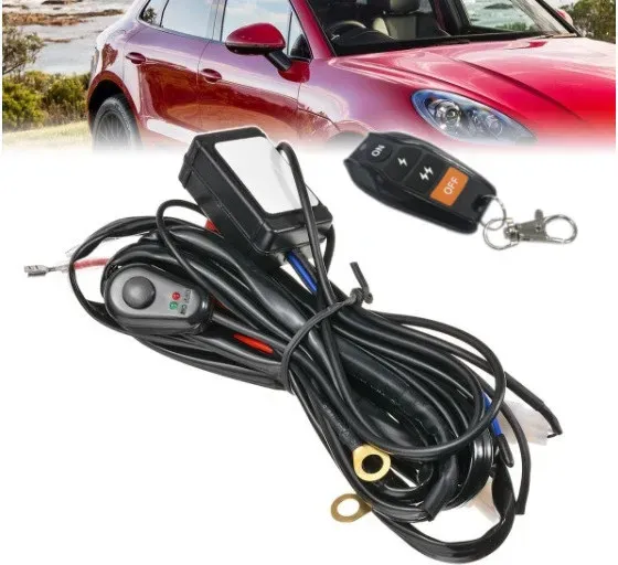 Verkabelungsset mit Fernbedienung für LED-Bar/Halogen-Scheinwerfer mit Relais 12V–24V