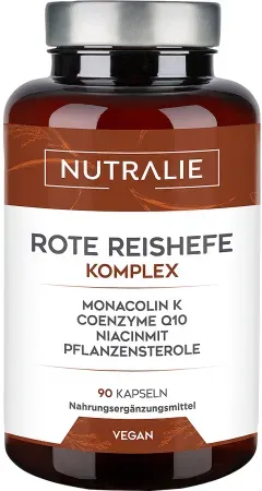 Nutralie Roter Reis Hefekomplex + Monacolin K + Q10 + Niacin Vegan 90 Kapseln