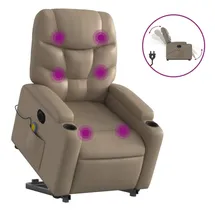 vidaXL Massagesessel mit Aufstehhilfe Kunstleder 89 x 100 x 0 cm Braun elektrisch