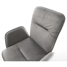 DeLife Polsterstuhl Vinja-Flex, Kreuzgestell konisch Edelstahl Samt Grau grau 62 cm x 90 cm x 65 cm