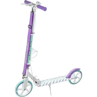 Raven Roller Scooter Raven Pastelle 200mm mit Handbremse, Getränkehalter und Glocke | Rosa/Violett/Weiß