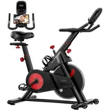 HOMALL Heimtrainer Ultraleiser Heimtrainer mit LCD-Display Verstellbarer Sitz und Lenker schwarz