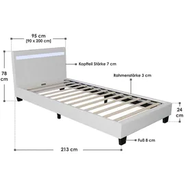 Juskys Verona 90 x 200 cm weiß