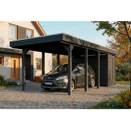 SKANHOLZ Carport Friesland 3,20 x 7,08 m anthrazit inkl. Abstellraum