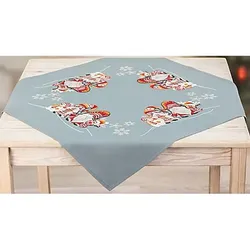 Stickmitteldecke "Winter-Family"