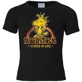 LOGOSHIRT T-Shirt "Woodstock", Mädchen, Gr. 122/134, schwarz, 100% Baumwolle, bedruckt, normal, Rundhals, Shirts T-Shirt, mit süßem Frontprint