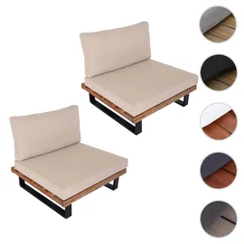 Mendler HWC-H54 Loungesessel hellbraun/beige