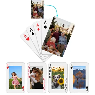 Personalisierte Spielkarten mit Foto, Benutzerdefinierte Bild Standard Pokerkarten, erstellen Sie Ihre eigenen lustigen Decks Karten für Party, Geschenke für Geburtstag Weihnachten (Bilder)