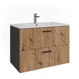 Vichy Vicco Waschbeckenunterschrank Irma, 80 x 57 cm mit 2 Schubladen