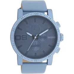 Quarzuhr OOZOO, blau (hellblau), Armbanduhren, Herren, Armbanduhr, Herrenuhr, Lederarmband, Chrono-Look