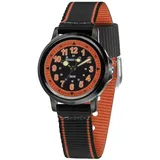 JACQUES FAREL KSB 0564 0 mm Stoffgehäuse schwarz Stoffarmband orange